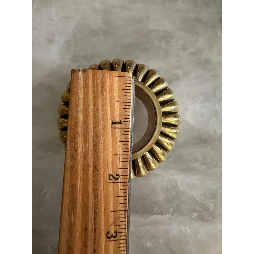 Brass Napkin Rings Set of 6 Gold Ribbed Melon‎ Pumpkin shape